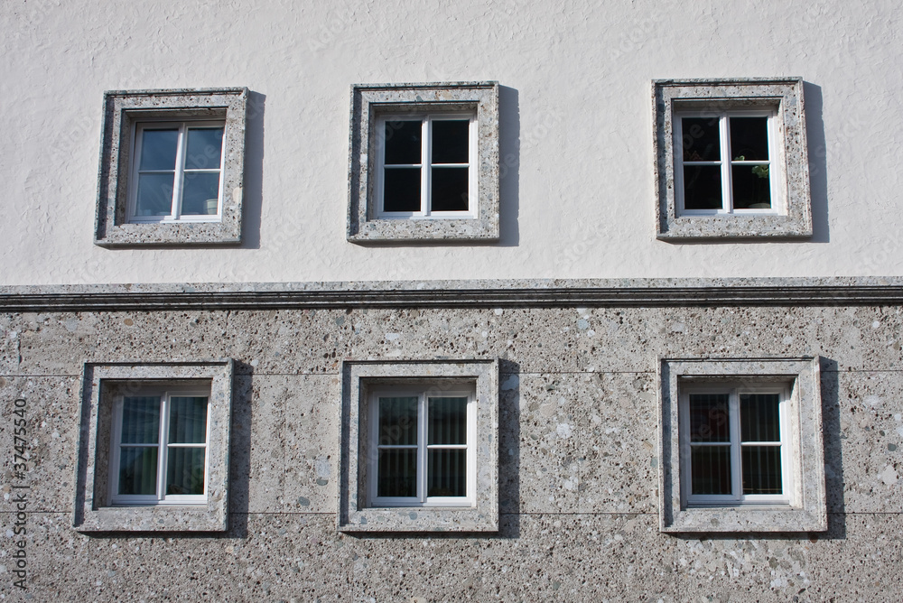 The windows of a residential building