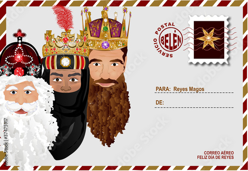 Obraz na płótnie Carta a Reyes Magos