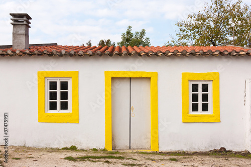 White and Yellow House Facade