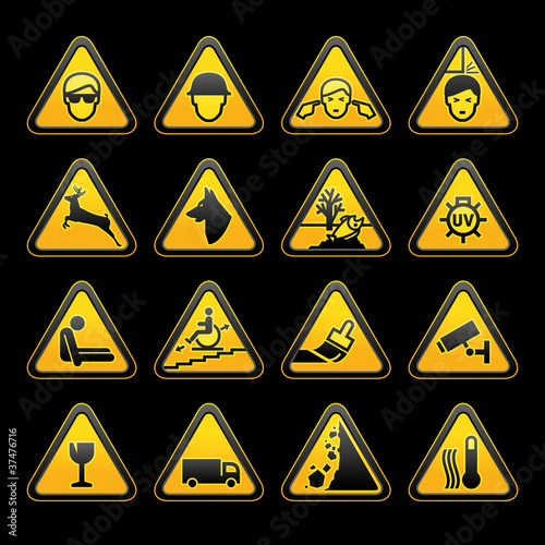 Warning symbols Safety signs set