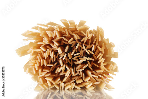 Bunch of spaghetti isolated on white