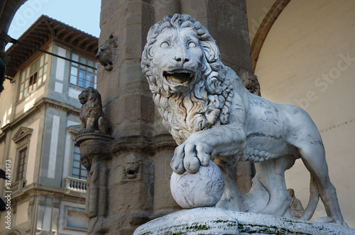 Lion in Piazza della Signoria Florence Italy