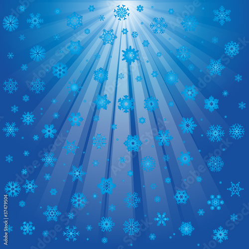 Schneeflocke, Schnee, Lichtstrahlen, Vektor