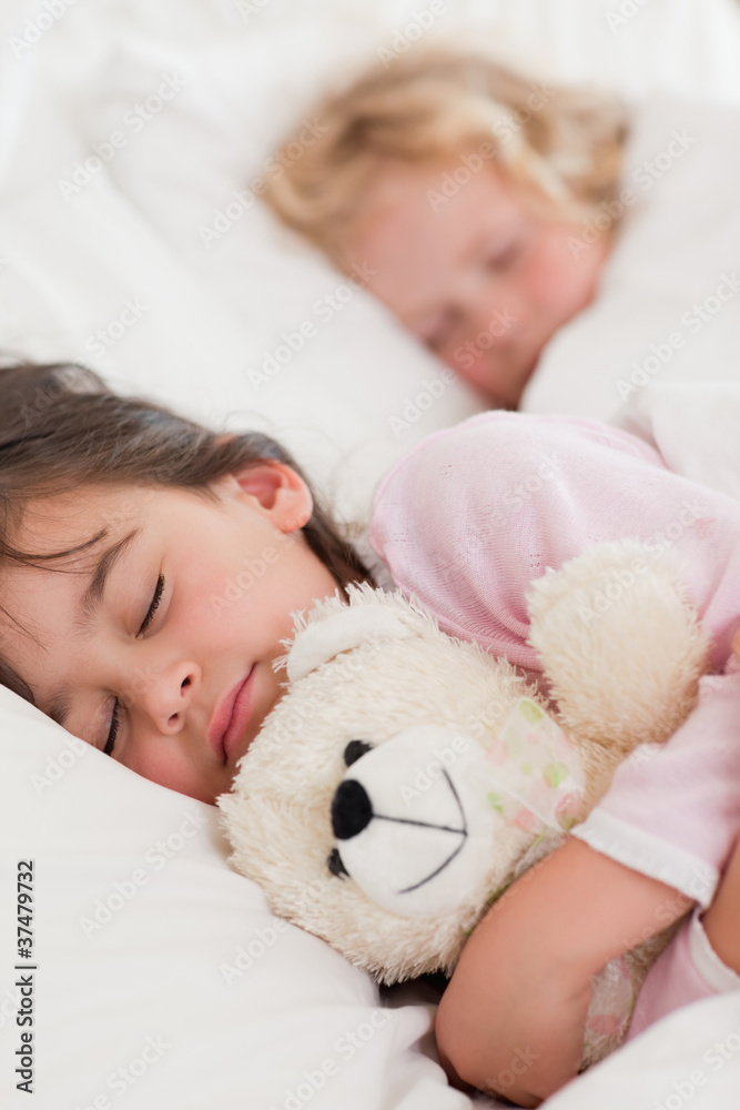 Portrait of calm children sleeping