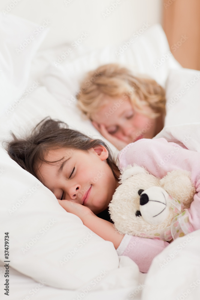 Portrait of siblings sleeping Portrait of siblings sleeping