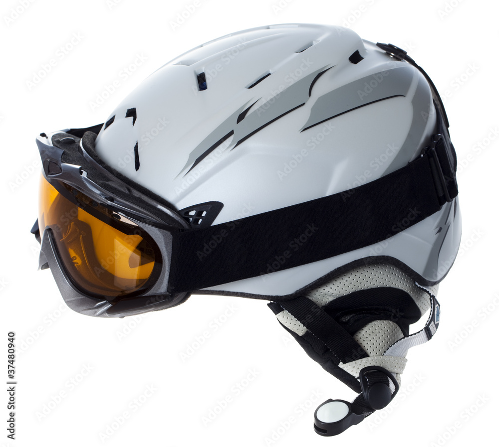 Helmet and goggles skier Helmet and goggles skier
