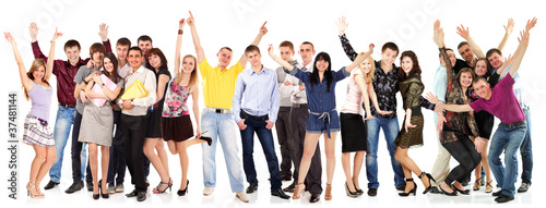 group students happy isolated