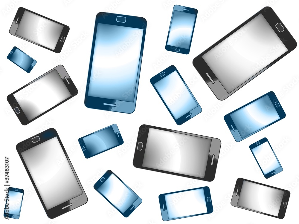 Modern Smart Phones Isolated On White Background Modern Smart Phones Isolated On White Background