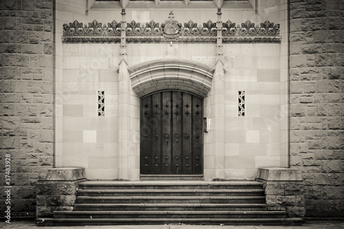Cathedral door in black and white #37483928