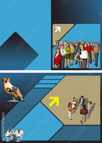 Template for advertising brochure with business people