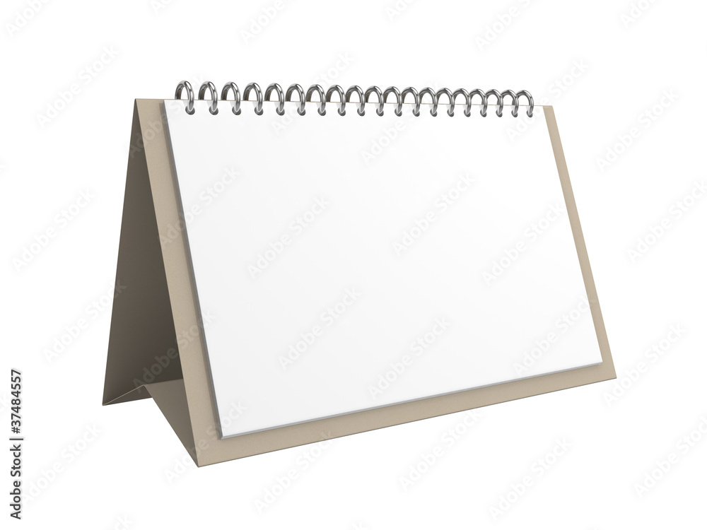 Blank office calendar. Isolated on the white background
