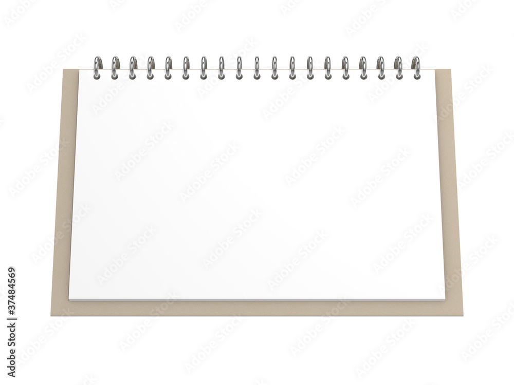 Blank office calendar. Isolated on the white background Blank office calendar. Isolated on the white background