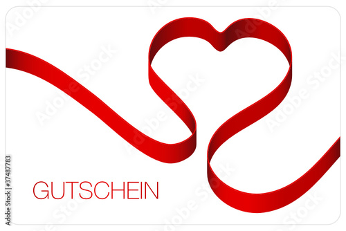Gutschein Schleifenband Herz Bogen