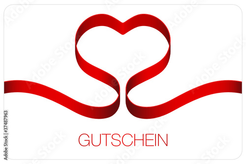 Gutschein Schleifenband Herz