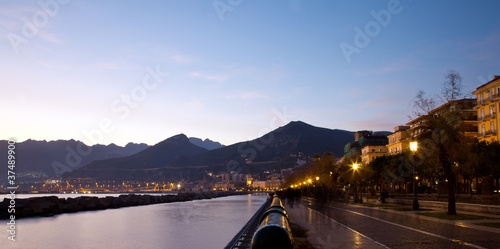 Fototapeta Lungomare di Salerno al tramonto