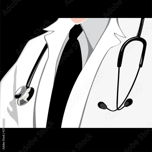 Medical doctor with stethoscope. Vector illustration photo