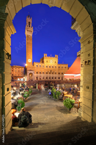 Fotografie, Obraz Piazza del Campo and Palazzo Publico, Siena, Italy