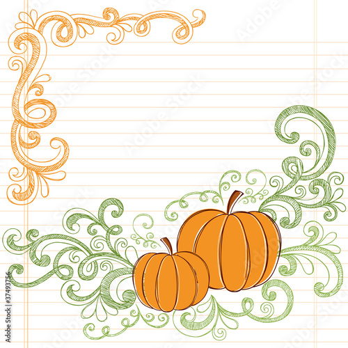 Halloween Pumpkins Sketchy Notebook Doodles