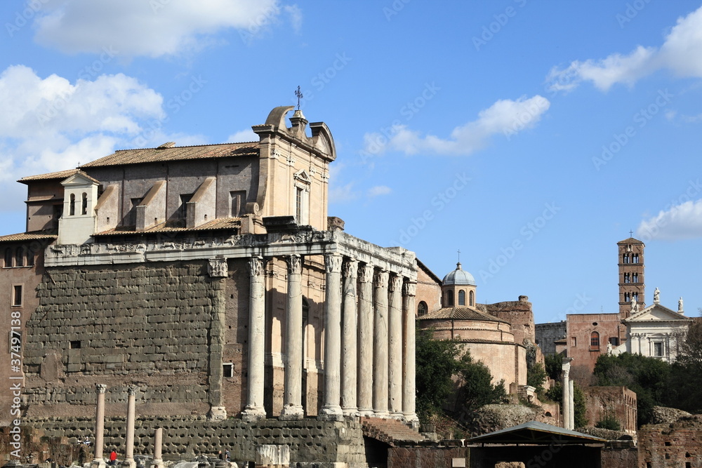Roman Forum, ancient ruins in Rome, Italy