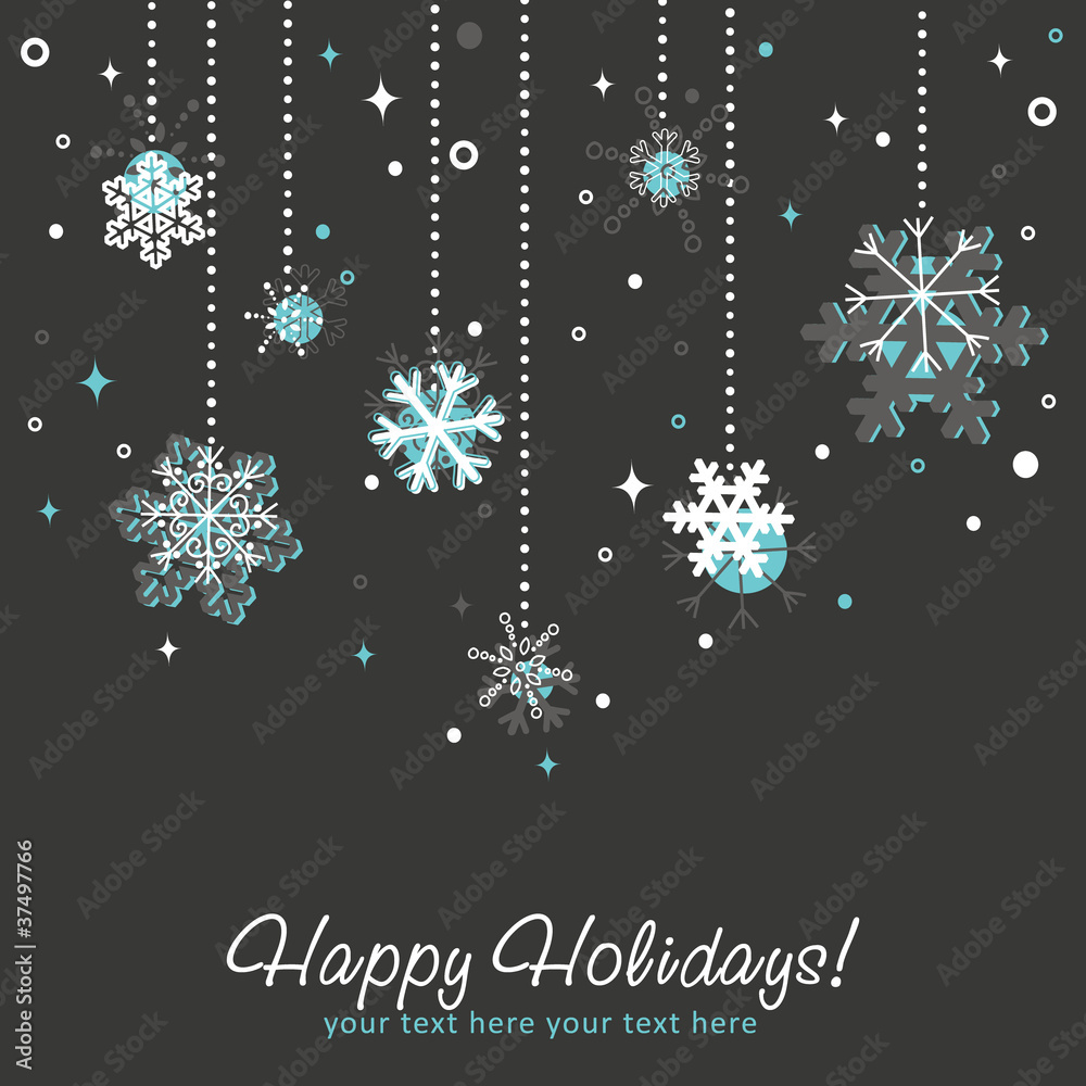 Ornate Christmas card with snowflakes Ornate Christmas card with snowflakes