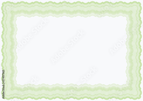 Guilloche green horizontal frame