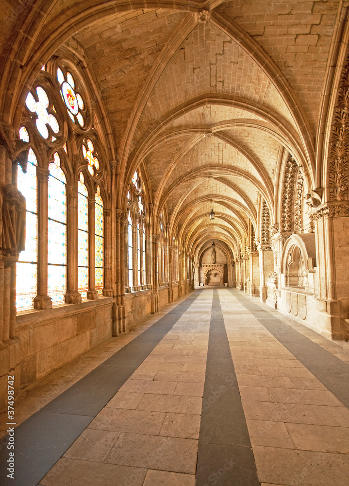 Interior of the famous cathedral of Burgos, Spain