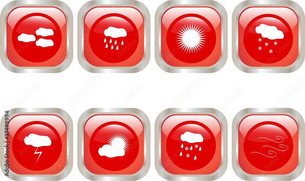 Buttons with weather signs - vector Buttons with weather signs - vector