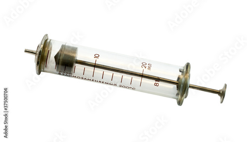 Old glass syringe