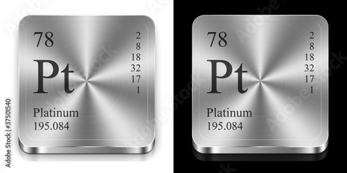 Platinum, two metal web buttons