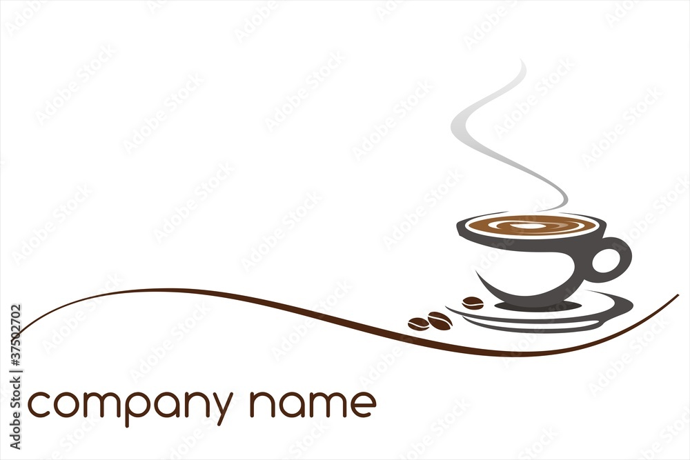 hot coffee , cafeteria , logo design