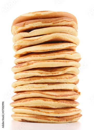 Canvas Print isolated stack of pancakes