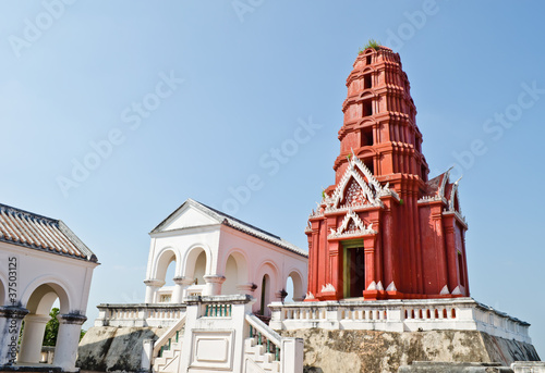 Red Pagoda at Phra Nakhon Khiri Park , historical park in Phetch photo