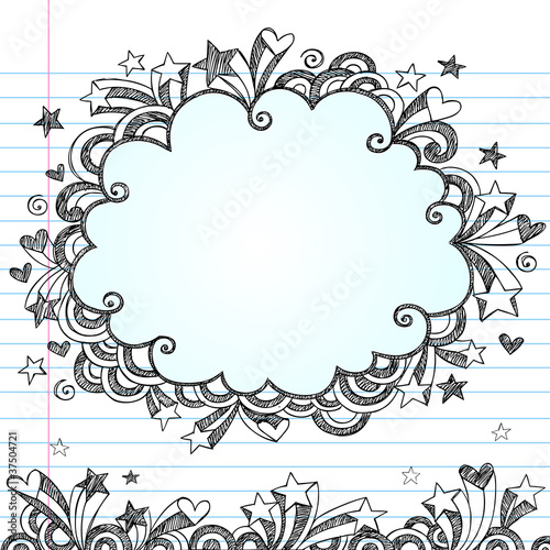 Cloud Frame Sketchy Doodles Design Elements Vector