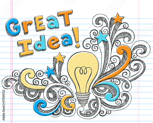 Great Idea Lightbulb Doodle Vector Design Elements