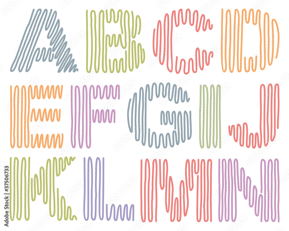 Fototapeta premium Hand drawing alphabet