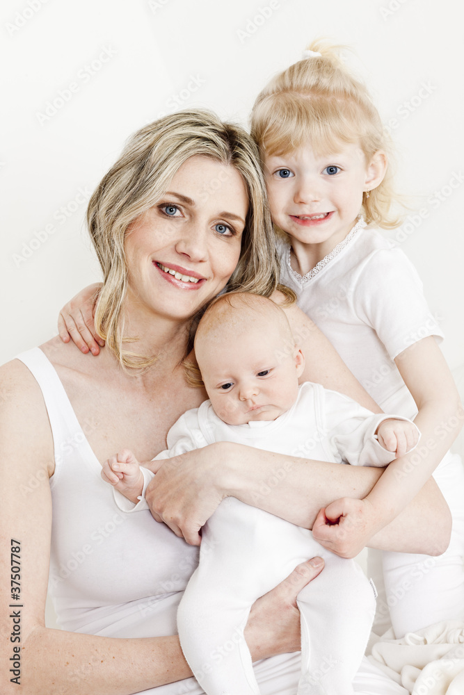 portrait of mother with her daughters portrait of mother with her daughters