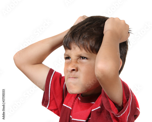 Mad or angry young boy