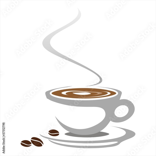 hot coffee , cafeteria , logo design