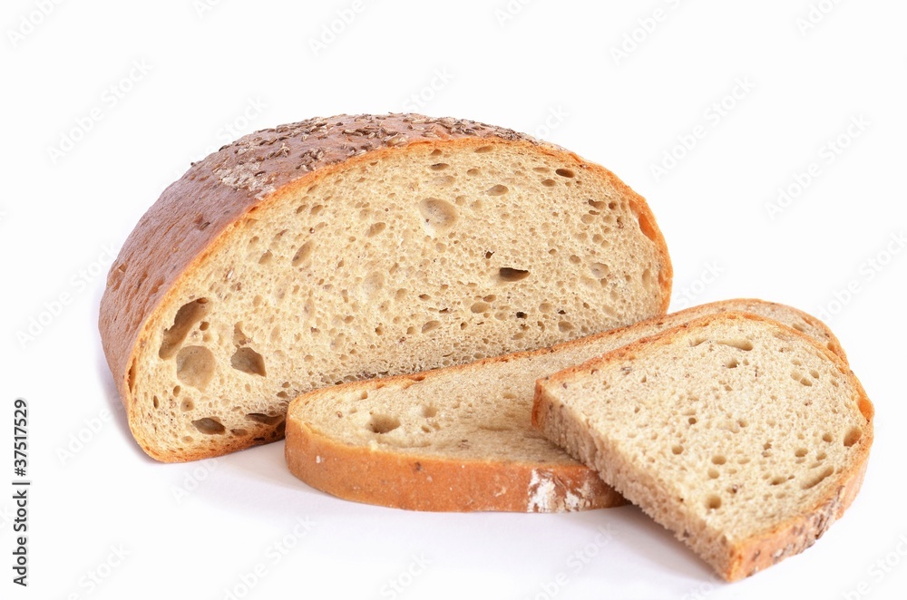 Bread on a white background