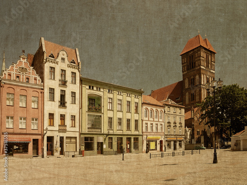 Torun, Poland in retro style