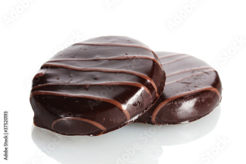 Сhocolate cookies isolated on white