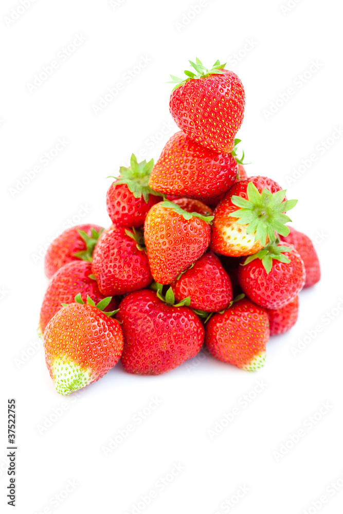 big juicy red ripe strawberries isolated on white big juicy red ripe strawberries isolated on white