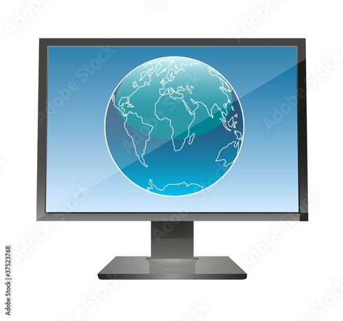 Globe in a monitor