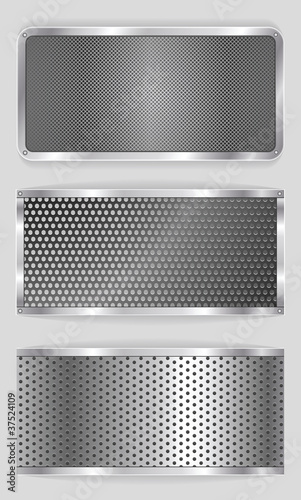 vector metallic banners set