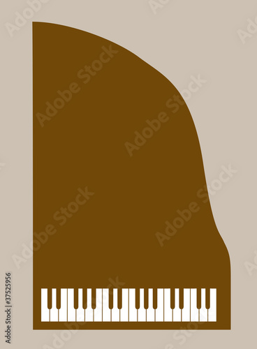 piano silhouette on brown background