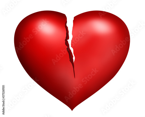 Rotes Herz gebrochen