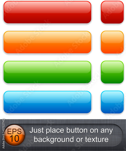 Rectangular glossy buttons.