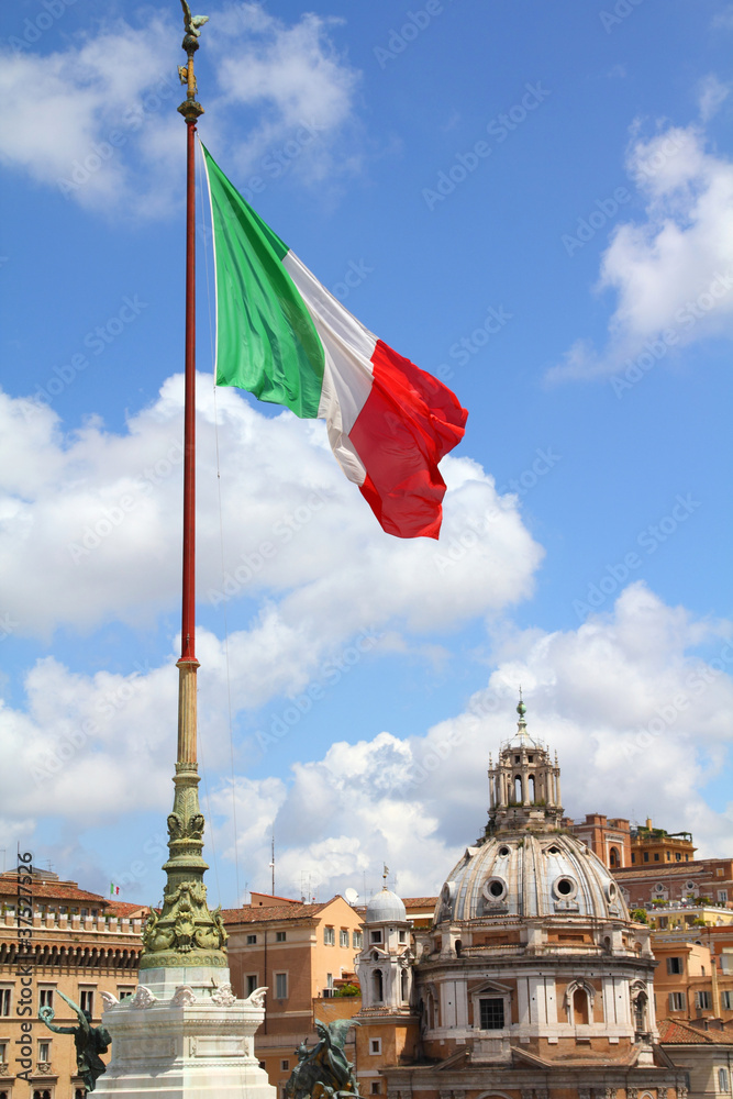 Italy - Italian flag in Rome