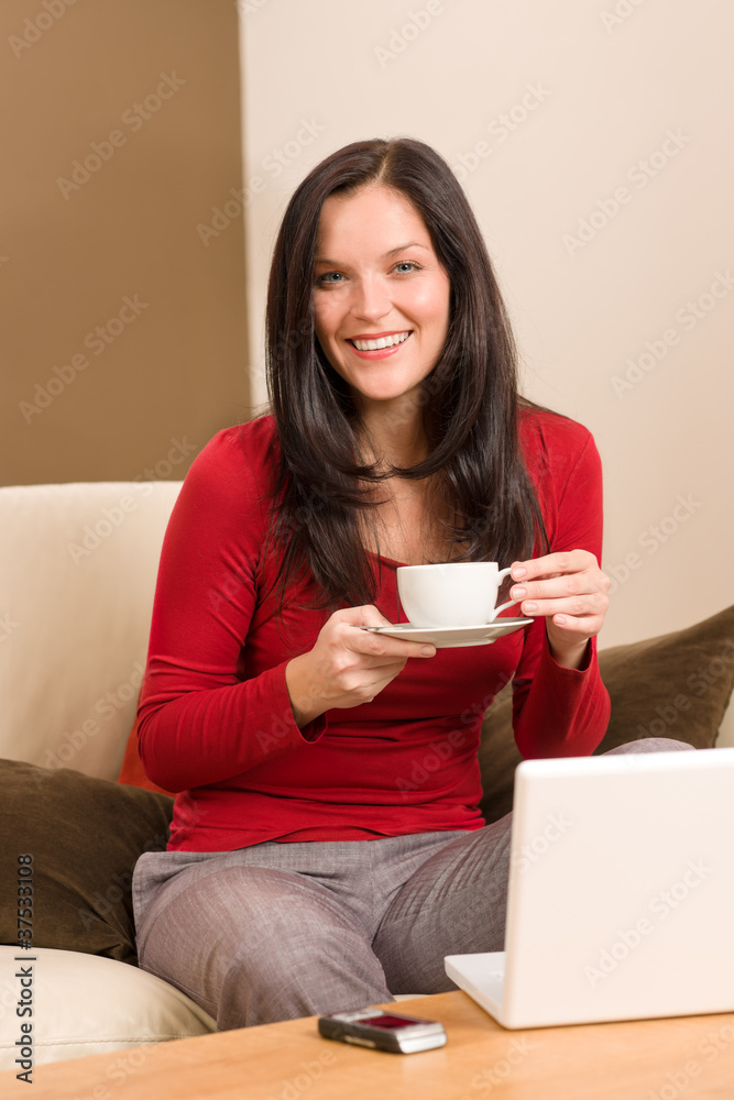Coffee break woman hot drink at home Coffee break woman hot drink at home