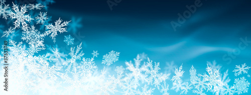 abstrakter, blauer Hintergrund, Winter, Kristalle, Flocke, Frost photo